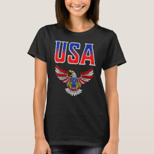 T-shirt 4 juillet Aigle Patriotique Usa Drapeau Américain 