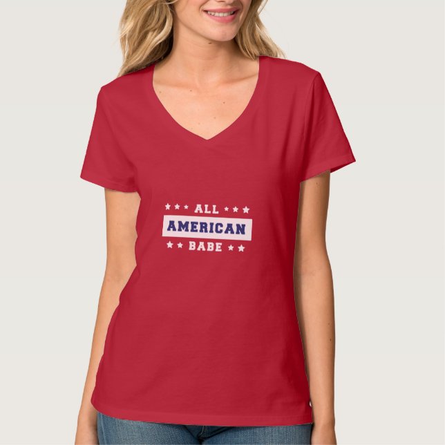 T-shirt 4 juillet All American Babe (Devant)