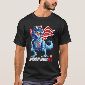 T-shirt 4 juillet Ameri Saurus Rex Dinosaur Boys
