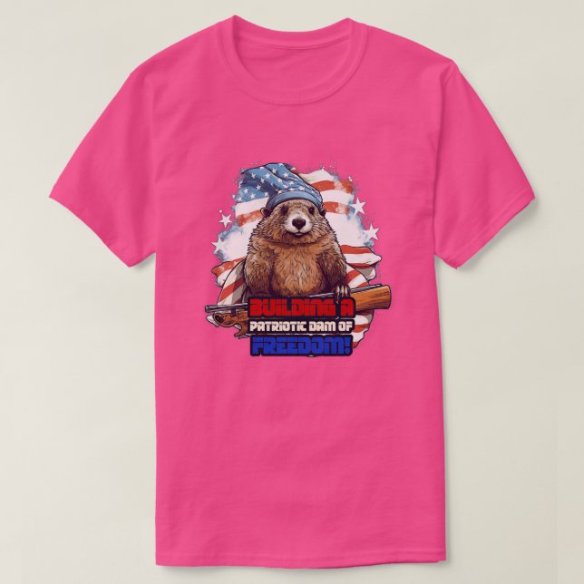 T-shirt 4 juillet Américain Beaver construit un D patrioti (Design devant)