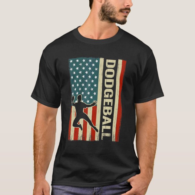 T-shirt 4 juillet Américain Drapeau Ball Sport hommes Gaga (Devant)