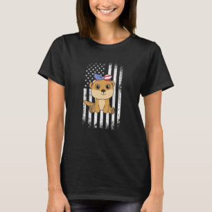 T-shirt 4 juillet Américain Meerkat Pour Enfants Cute Usa