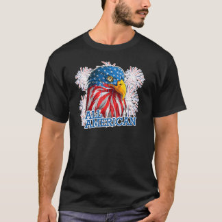 T-shirt 4 juillet American Bald Eagle Rouge Blanc Bleu Ame