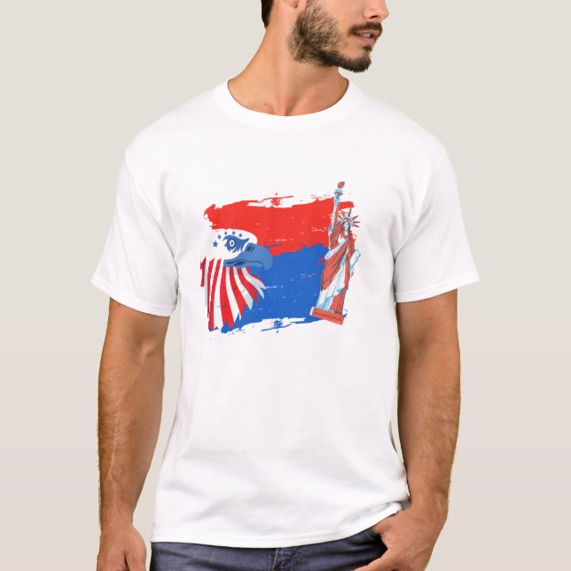 T-shirt 4 juillet American Spirit Freedom Eagle (Devant)