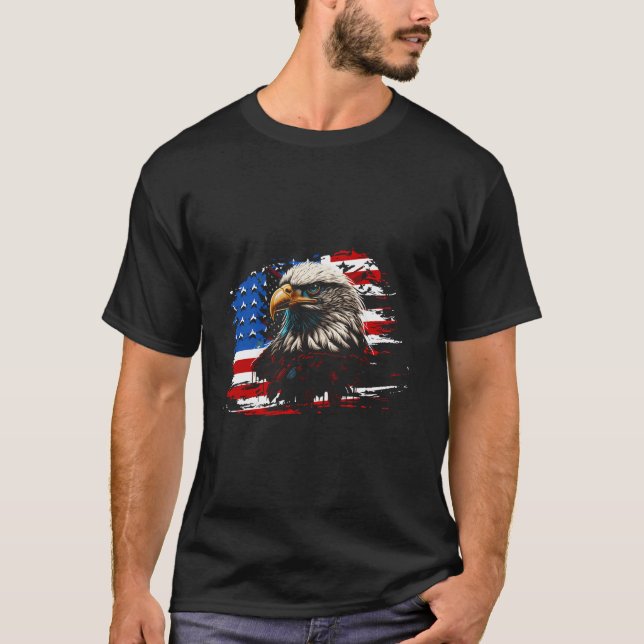 T-shirt 4 juillet Amérique Indépendance Patriotique Bald E (Devant)