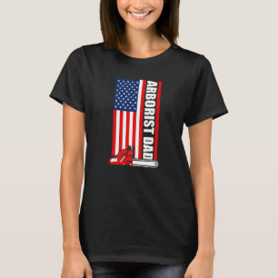 T-shirt 4 juillet Arboriste père arbre grimpeur scie à cha