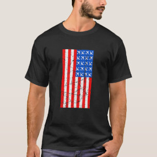 T-shirt 4 juillet Avion Pilote American Flag Aviation