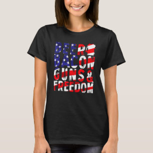 T-shirt 4 juillet Bacon De Bières Armes Et Liberté