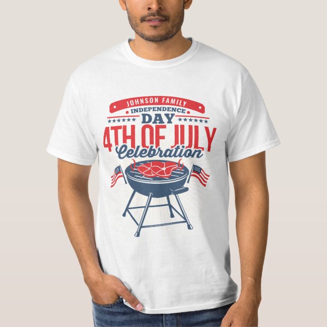 T-shirt 4 juillet barbecue Grill Réunion familiale personn (Devant)