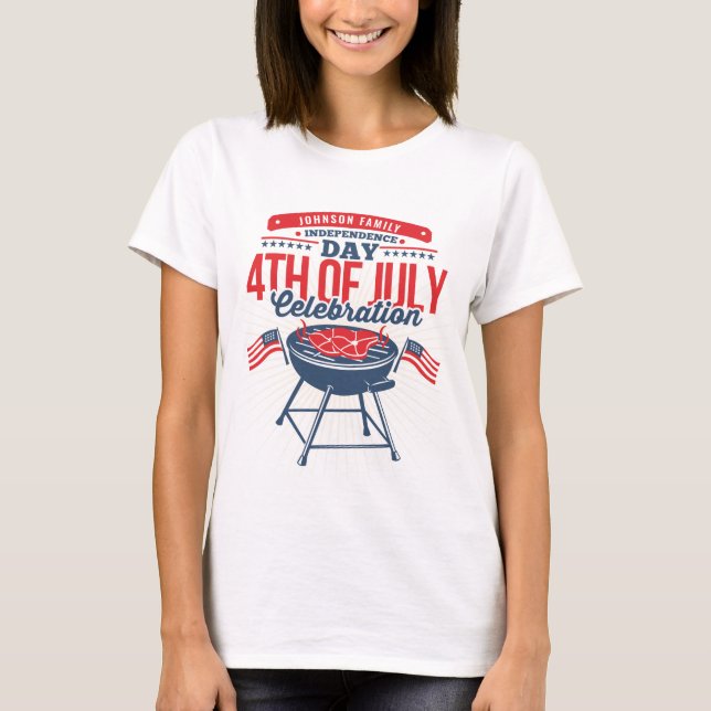 T-shirt 4 juillet barbecue Grill Réunion familiale personn (Devant)