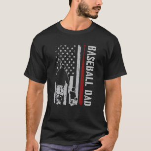 T-shirt 4 Juillet Baseball Papa Papa Papa Papa Daddy Drape