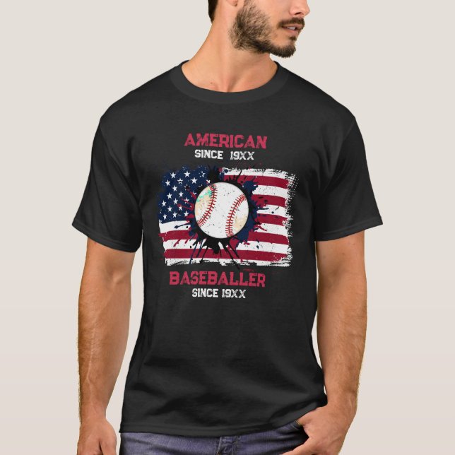 T-shirt 4 juillet Baseball USA Independence Day Cadeau (Devant)