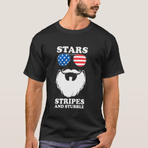 T-shirt 4 juillet Beard US Drapeau Patriotique Beard Améri