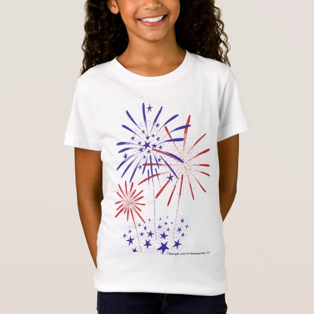 T-Shirt 4 juillet bébé de filles - chemise adaptée par (Devant)