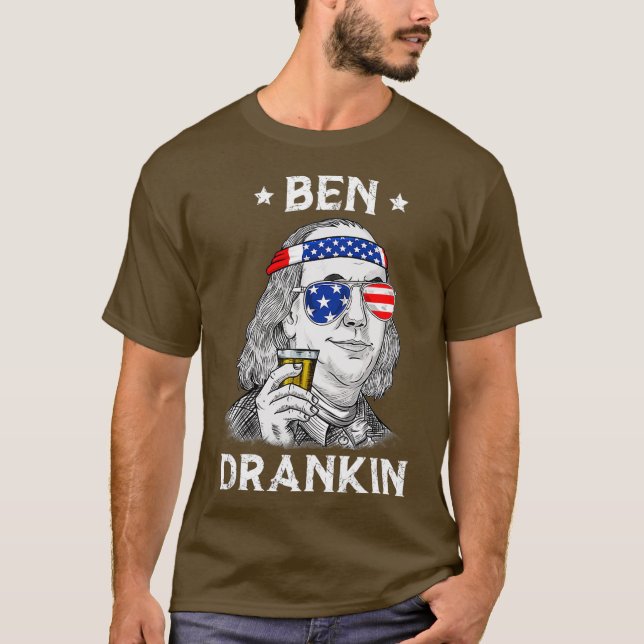 T-shirt 4 juillet Ben Drankin Benjamin Franklin (Devant)