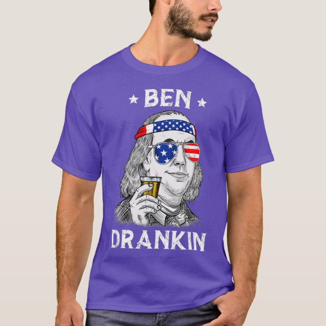 T-shirt 4 juillet Ben Drankin Benjamin Franklin (Devant)