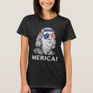 T-shirt 4 juillet Ben Franklin Merica USA Garçons Filles E