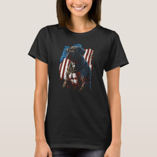 T-shirt 4 juillet boxeur chien USA Drapeau patriotique chi
