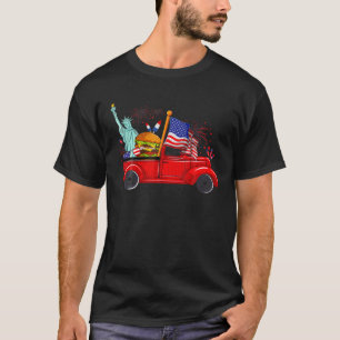 T-shirt 4 juillet Camion Funny Firecracker Burger Statue