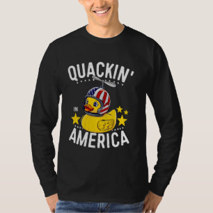 T-shirt 4 juillet canard en caoutchouc patriotique Tee Qua