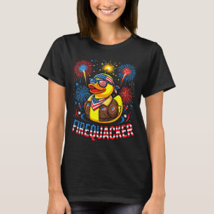 T-shirt 4 juillet canard pétard patriotique drôle quatre j