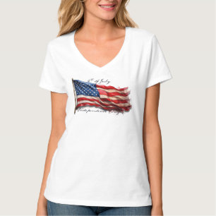 T-shirt 4 juillet - Célébrer avec le drapeau américain
