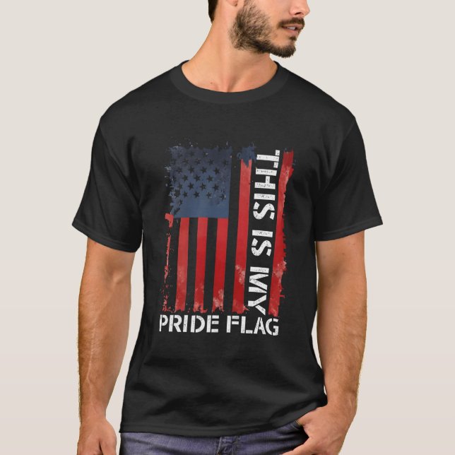 T-shirt 4 juillet C'Est Mon Drapeau De Fierté Américain (Devant)