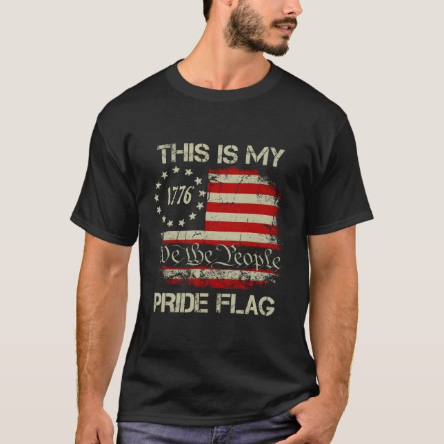 T-shirt 4 juillet C'Est Mon Drapeau De Fierté Usa American (Devant)