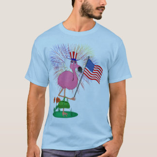 T-shirt 4 juillet chemise de Flamant rose