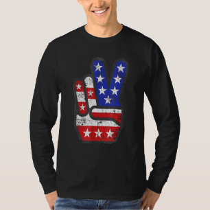T-shirt 4 juillet Chemise Drapeau de Paix Symbole de Paix