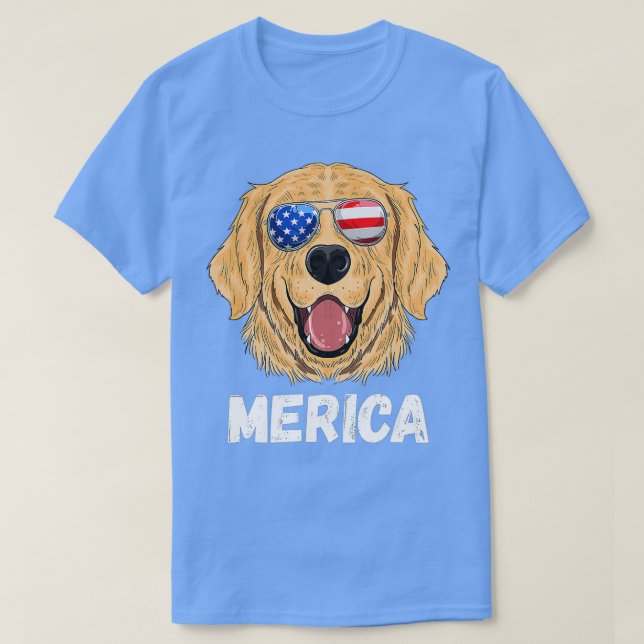 T-shirt 4 juillet Chien drapeau américain 4 juillet Labrad (Design devant)