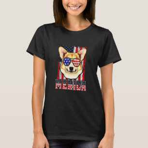 T-shirt 4 juillet Chien Drapeau Patriotique Corgi