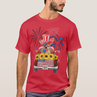 T-shirt 4 juillet Chihuahua Firework Sunflower America D