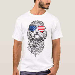 T-shirt 4 juillet Cockapoo Doodle Dog Patriotic USA Sung