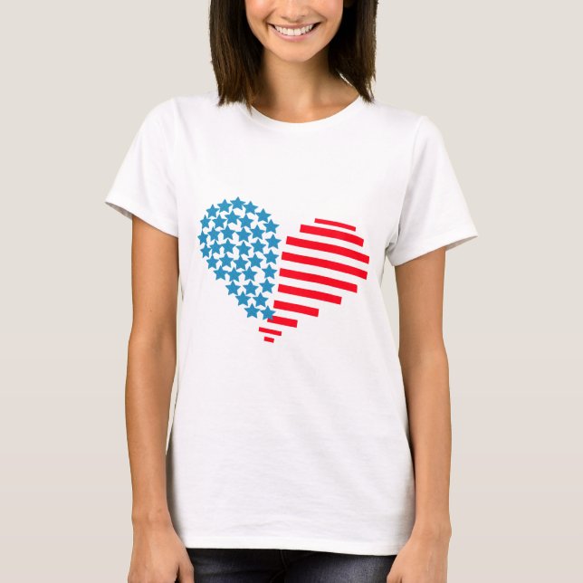 T-shirt 4 juillet coeurs (Devant)