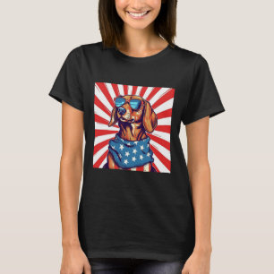 T-shirt 4 juillet Dachsund drôle de chien saucisse Weenie