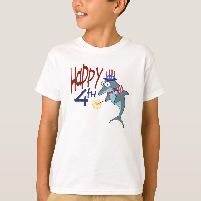 T-shirt 4 juillet dauphin heureux (Devant)