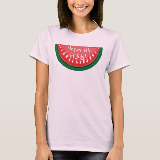 T-shirt 4 juillet débardeur heureux de pastèque de dames (Devant)