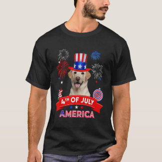 T-shirt 4 juillet Décor Patriotique LOVE Labrador Dog USA