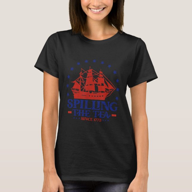 T-shirt 4 juillet Déverser Le Thé Depuis 1773 Historique T (Devant)