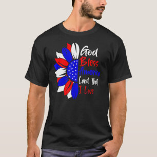 T-shirt 4 juillet Dieu Béni L'Amérique Terre Que J'Aime So