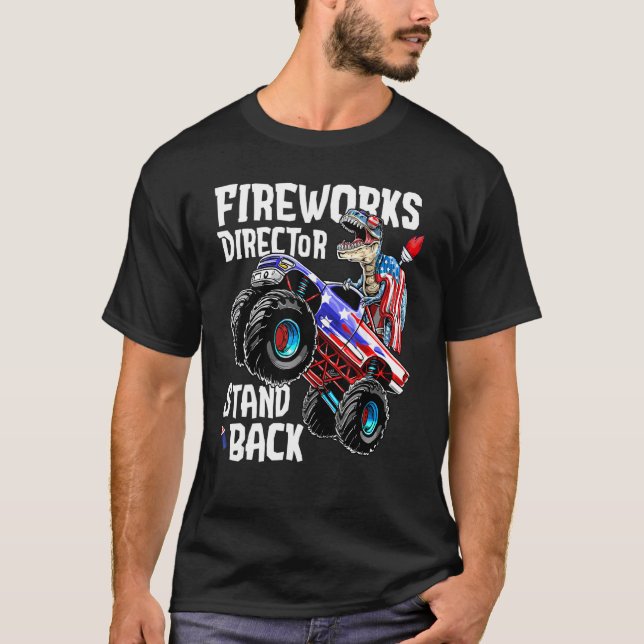 T-shirt 4 juillet Directeur des feux d'artifice Rex Monste (Devant)