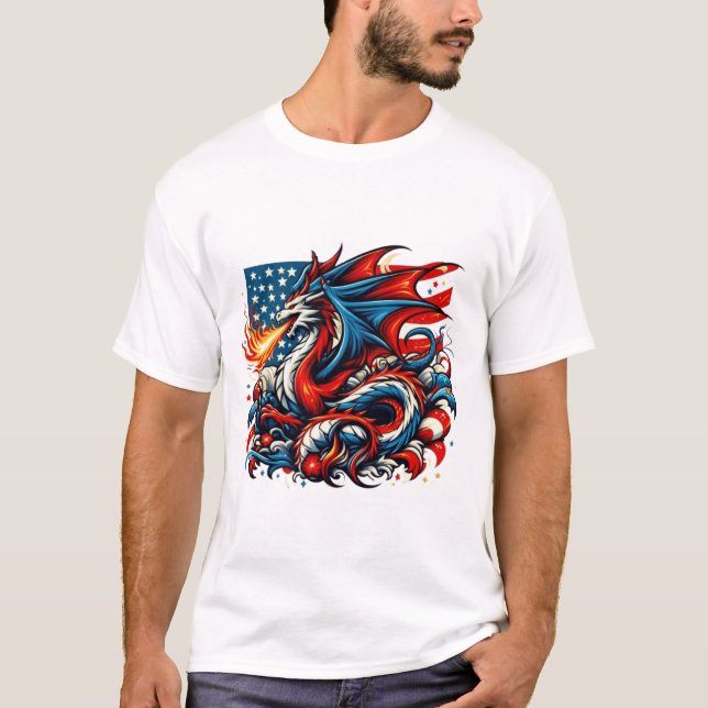T-shirt 4 juillet Dragon (Devant)