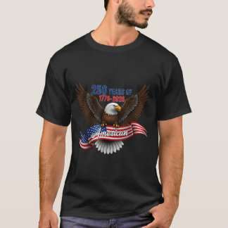 T-shirt 4 juillet drapeau américain aigle 250 ans 1776 202