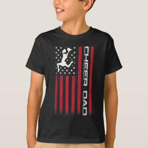 T-shirt 4 juillet Drapeau américain Cheer Papa Cadeau pour