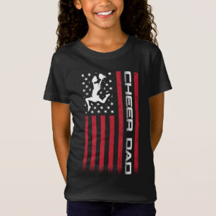 T-Shirt 4 juillet Drapeau américain Cheer Papa Cadeau pour