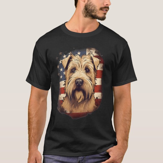 T-shirt 4 juillet Drapeau américain Doux Roulette Terrier  (Devant)