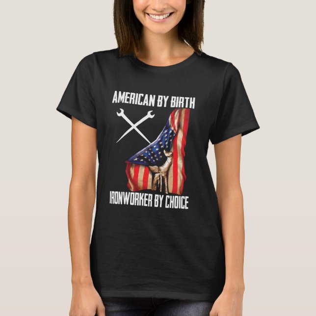 T-shirt 4 juillet Drapeau Américain Par Fer De Naissance P (Devant)