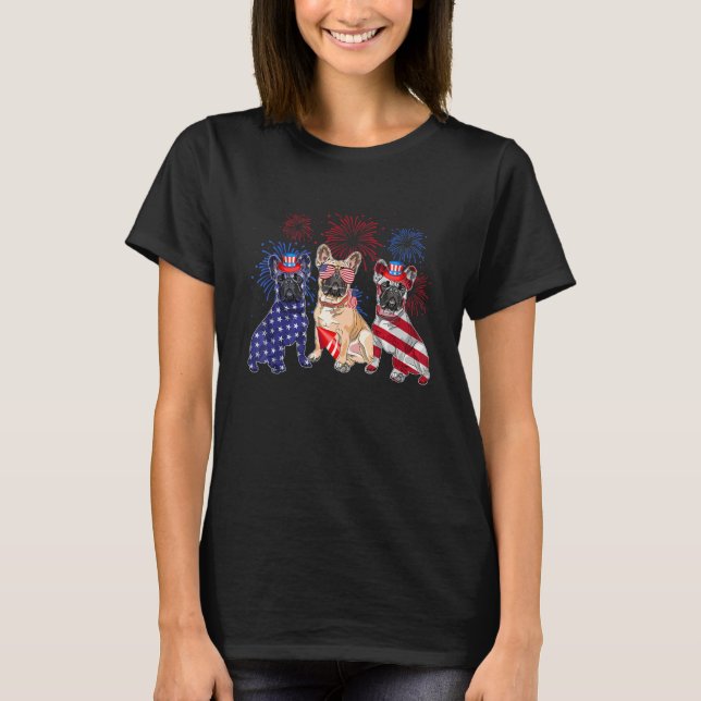 T-shirt 4 juillet Drapeau Américain Pour Chien (Devant)