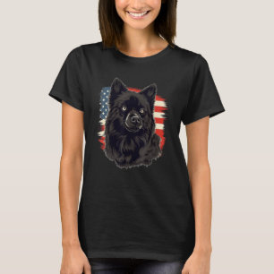 T-shirt 4 juillet Drapeau américain Schipperke Chien